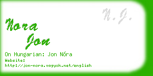 nora jon business card